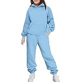 Arshinet Girls 2 Piece Outfits Hoodie Sweatsuit Sets Oversized Sweatshirt and Baggy Fall Fashion Sweatpant with Pockets