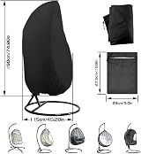 Ruucy Waterproof Egg Chair Cover 210D Oxford with Zipper 190x115cm view 2