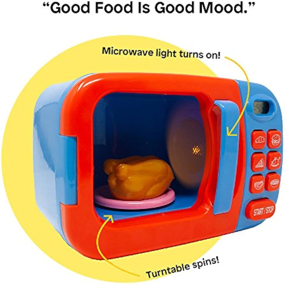 Microwave Kitchen Play Set Pretend Fake Food Great For Toddlers Ages