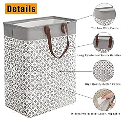 YanZhi 2 Pcs Laundry Hamper With Long Soft Leather