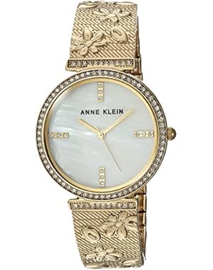 Women's Quartz Metal and Brass Dress Watch, Color:Gold-Toned (Model: AK/3146MPGB)