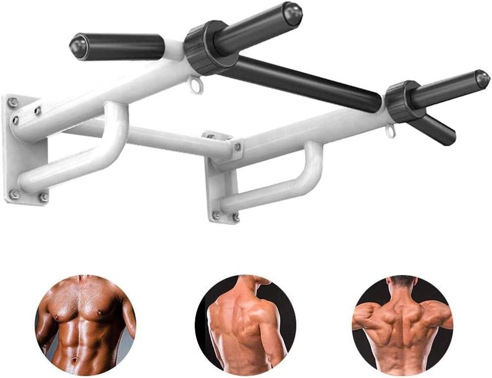 YFFSS Wall Mounted Pull Up Bar 2204LBS Dip Bar Wall Mount Dip Station Multi-Grip Wall Mount Dip Bar Power Tower Pull Up Bars Wall Mount Chin Up Station Dip Stand for Indoor Home Gym Training Equipment
