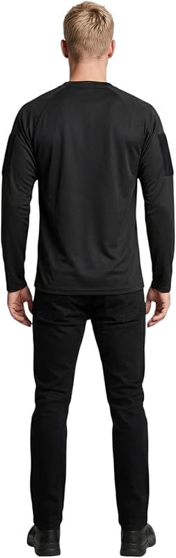 Camisa de manga comprida de secagem rápida, Cor: preta, Tamanho: M