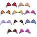 Hicarer 10 Pairs Cat Ear Barrette Cat Hairpins Ear Hair Clip Hair Accessories for Girls Baby Kids, 10 Colors