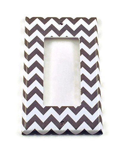 1 Gang Rocker Light Switch Cover , Grey Chevron (154R)
