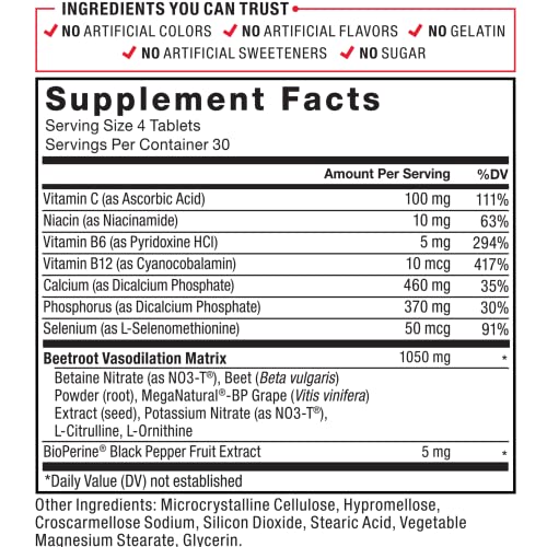 Force Factor Total Beets Blood Pressure Support Supplement with Nitrates & Grapeseed Extract to