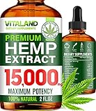 Hemp Oil for Stress & Anxiety Relief 15000 MG - High Bioavailability - 100% Natural - Made in USA - Anti-Inflammatory, Hip & Joint Support - Calm Sleep & Mood Support - Omega 3, 6 & 9