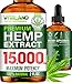 Hemp Oil for Stress & Anxiety Relief 15000 MG - High Bioavailability - 100% Natural - Made in USA - Anti-Inflammatory, Hip & Joint Support - Calm Sleep & Mood Support - Omega 3, 6 & 9