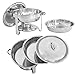 ZENY Round Chafing Dish Full Size 5 Quart Stainless Steel Deep Pans Chafer Dish Set Buffet Catering Party Events Warmer Serving Set Utensils w/Fuel Holder (1)