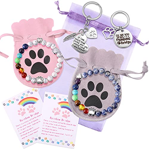 Pet Memorial Bracelet and Keychain Set