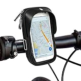Bike Bags Handlebar Bicycle Phone Bag, Sensitive Water Resistant Touch Screen for iPhone 5S/6/7 Plus/8/X Samsung Galaxy S7/S6/Note 7, MTB Mountain Bicycle Handbar Bag with Sun Visor
