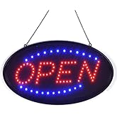 KEBE LED Open Sign, 19"x10" Bright High Visibility Advertisement Board Electric Display Sign Flashing Light for Business Walls Window Bar Shop Hotel, Two Modes