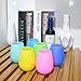 Silicone Wine Glasses Set of 6 - Outdoor Camping Unbreakable Rubber Wine Glasses, 12 oz 100% Dishwasher Safe Shatterproof Rainbow Silicone Cups for Travel Picnic Beach Pool by Mofason