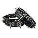 Berry Pet Sharp Spiked Studded Dog Collar - Stylish Leather Dog Collars - 2 Inch in Width Fit for Medium & Large Dogs - Such as Pitbull Mastiff - Black Rivets & Black Leather,19-22