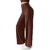 BRXL Wide Leg Yoga Pants for Women Tummy Control High Waist Straight Leg Leggings Side Slit Back Pocket Lounge Pants