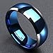 King Will TYRE Men's 8mm Tungsten Carbide Ring Two Tone Blue Plated Polish Beveled Edge Wedding Band
