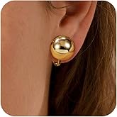 Awinesn Clip on Earrings for Women Gold Ball Earrings 14K Gold Silver Plated Ball Earrings Non Pierced Earrings for Women Jewelry for Her