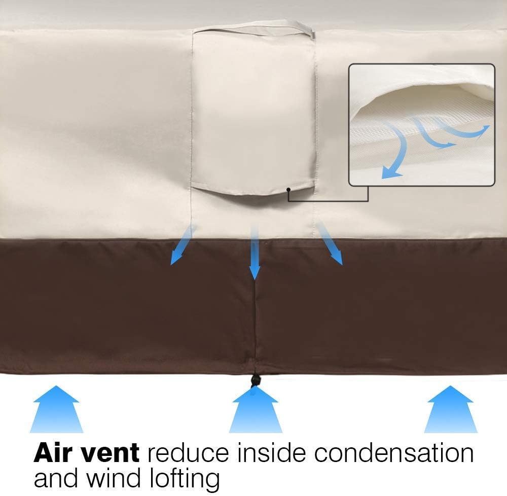 Vailge Heavy Duty Patio Bench Loveseat Cover, 100% Waterproof Outdoor Sofa Cover, Lawn Patio Furniture Covers with Air Vent, Small(Standard), Beige & Brown: Garden & Outdoor
