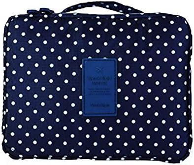 TZWNS Multi-function Makeup Cosmetic Bag Toiletry Travel Kit Organizer (Blue Dot)