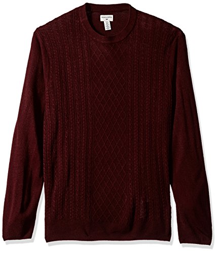 Dockers Men's Soft Acrylic Crewneck Sweater, Burgundy, Large