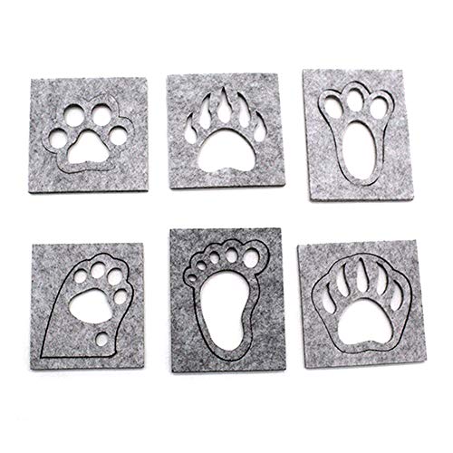 Shuohu 6Pcs Paw Footprint Geometry DIY Felt Template Needle Felting Doll Template Mold Applique Stencil 6pcs