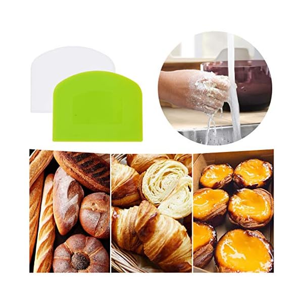 Arnech-2-Pcs-Dough-Scraper-Plastic-Pastry-Bread-Dough-Cutter-Scrapers-Smoother-Shape-Spatulas-for-Bread-Bakeware-for-Baking-GreenWhite Arnech 2 Pcs Dough Scraper Plastic Pastry Bread Dough Cutter Scrapers Smoother Shape Spatulas for Bread Bakeware for…