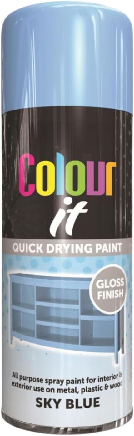 Inspired Essentials Aerosol Spray Paint 400ml Quick Dry Metal Wood Plastic Sky