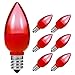 LOHAS E12 Bulb, C7 LED, Candelabra Light bulbs, Red LED Lights, 1 Watt LED Bulb, 360-Degree LED Light, Night Light Bulb, Halloween Decoration, LED Bedroom Lights, 100LM, Non-Dimmable（6Pack）