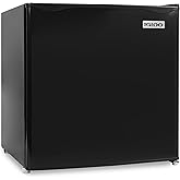Igloo 1.6 Cu.Ft Mini Fridge with Freezer- Single Door Compact Refrigerator with Glass Shelves for Homes, Dorms &amp; Offices- Keep Snacks, Drinks &amp; Frozen Foods Cool with Temperature Control Fridge- Black
