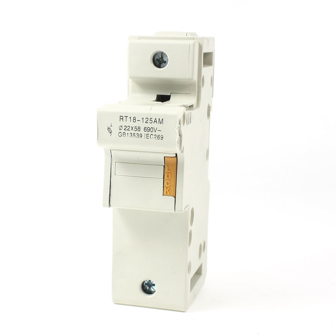 sourcingmap RT18-125AM AC 690V 125A 1 Pole 1P 22x58mm Cylindrical Fuse Holder Base