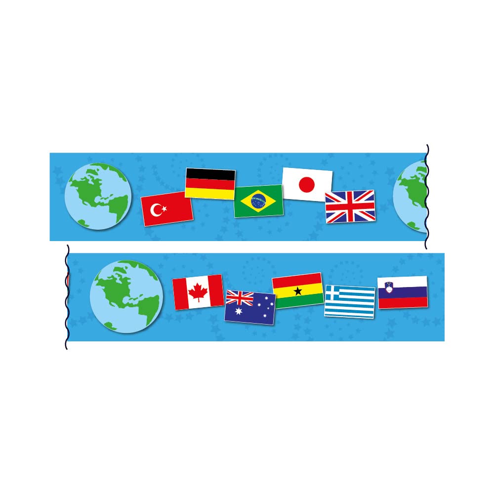 World Flags Display Borders Classroom Trimmers