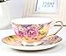 ATAZUA ufengke European Bone China Coffee Cup, Afternoon Tea Coffee Cup with Saucer, Ceramic Tea Sets for Gift, Hand-Painted Flower, Yellow