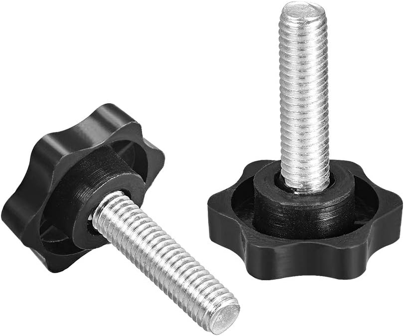 uxcell Clamping Handle Screw Knobs Handle Star Knob M8 x 30mm Male Thread 5pcs, Black, M8*30 - Image 4