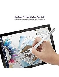 Microsoft Surface Pen Aluminio Aleación Modelo con 4096 Niveles de Presión Sensitividad, 2 Puntas Suaves para Surface 3, Surface Pro 3 & Pro 4 & Pro(2017), Surface Book, Surface Laptop Studio (Plata)