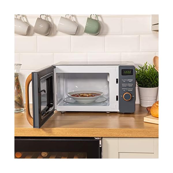 Russell-Hobbs-RHMD714G-17-L-700-W-Scandi-Grey-Digital-Microwave-with-5-Power-Levels-Wood-Effect-Handle-Dials-Clock-Timer-Automatic-Defrost-Easy-Clean-8-Auto-Cook-Menus Russell Hobbs RHMD714G 17 L 700 W Scandi Grey Digital Microwave with 5 Power Levels, Wood Effect Handle & Dials, Clock…