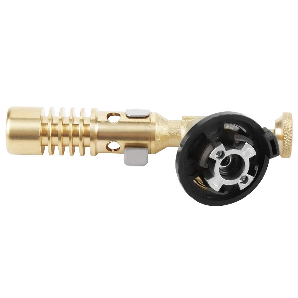 Flame Gun, Professional Portable Welding Torch Blowtorch Professional Portable Brass Kitchen BBQ Flame Torch, for Welding BBQ Grill Home Camping, Adjustable Flame