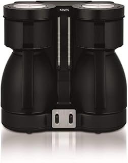 Krups Duothek Thermo Filterkaffeemaschine KT8501 | zwei separate Isolierkannen | Sehr gute Isolierleistung | 2 x 850 W | 2 x 8 Tassen | Schwarz