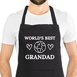 Second Ave Grandad BBQ Apron Mens Black Cooking Grill Kitchen Gift Cotton Blend view 1