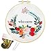 Nuberlic Embroidery Starter Kit Cross Stitch Kit for Adults Beginner Printed Stamped Pattern Embroidery Hoops Floss Thread Needles