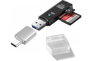 2-in-1 High-Speed Transmission 3.0 - Card Reader + Type-C Adapter, Compatible with SD/MMC/RS-MMC/UHS-I Cards, Made of PVC, Co