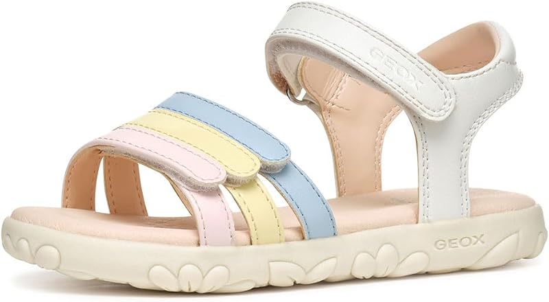 J SANDAL HAITI GIRL - Sandalo Bambina, White/Multicolor,