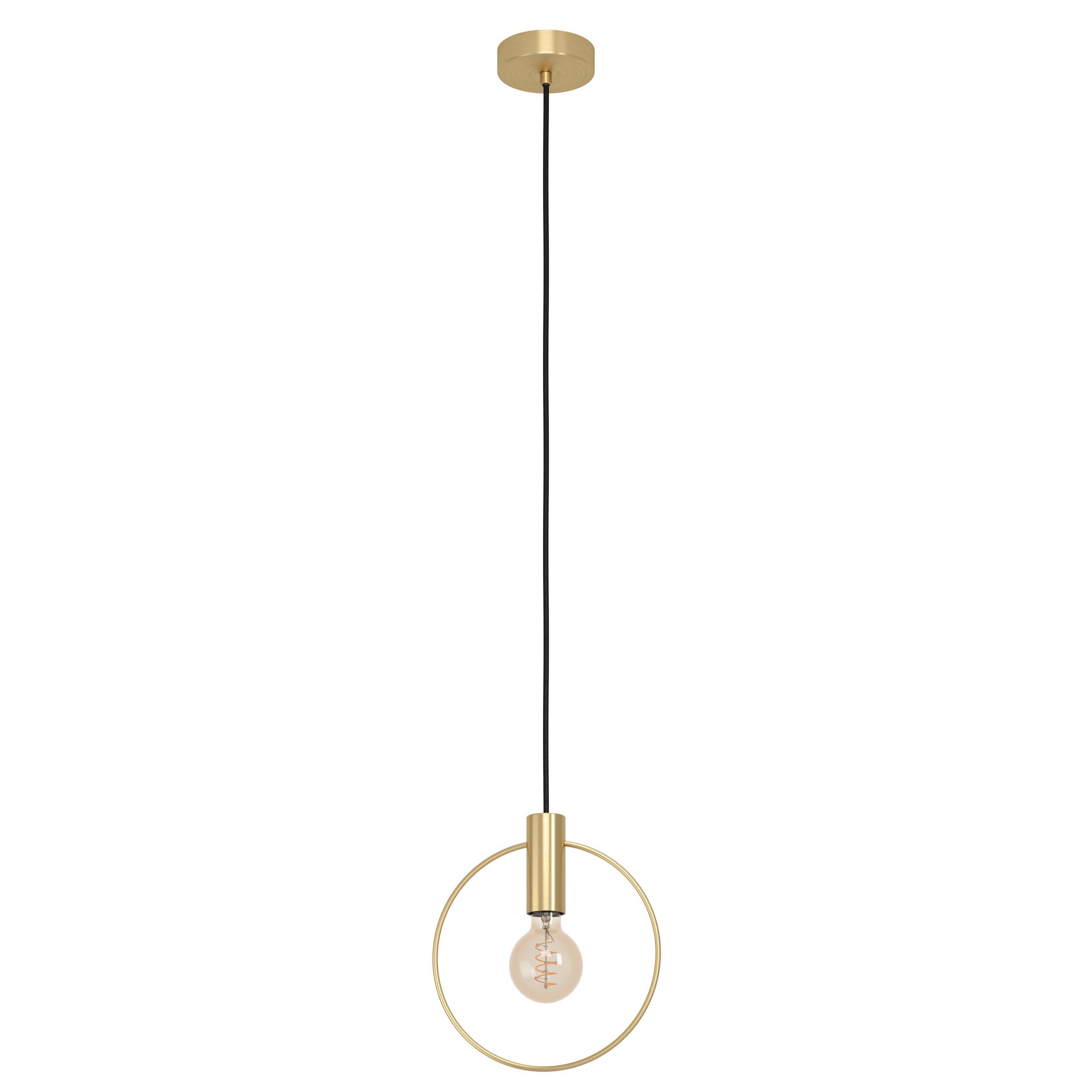 Eglo Pendant Lighting Manizales, Elegant and Minimalist Ceiling Light Fitting Made of Brass, Metal Hanging lamp for Dining and Living Room, E27 Socket