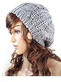 Fashion Winter Women Lady Beret Braided Baggy Beanie Crochet Knitting Hat Cap (Light Grey)