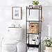 Amazon Basics 5-Tier Bathroom Shelving Unit with Basket, Black, 13.58