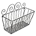 Wall Mounted Decorative Scrollwork Design Black Metal Wire Fruit Basket / Home Storage Bin Rack - MyGift