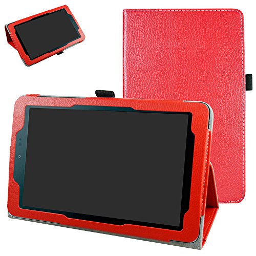 Sprint Slate 8" Tablet Case,Mama Mouth PU Leather Folio 2-Folding Stand Cover for 8" Sprint Slate 8 (AQT80) / Sprint Slate 8 Plus Android Tablet,Red - Thumbnail 7