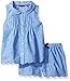 Nautica Toddler Girls' Matching Chambray Top and Short Scallop Edge Set