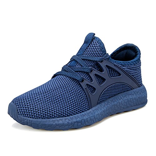 domirica Boy's Girl's Lightweight Breathable Sneakers Strap Athletic Running Shoes Blue