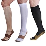 TASOM Compression Socks Over the Calf Below Knee Anti Fatigue Antimicrobial Sock For Men's Woman's Foot Feet Ankle Heel Pain Ache Swelling Relief Support Stockings