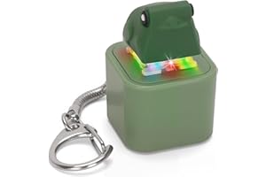 Netholid Quacking Duck Croaking Frog Meowing Cat Keyboard Fidget Toys for Adults Clicker Keychain with Sound LED Light and Charging Port for Autism Stress Relief Anxiety (Frog, 1)